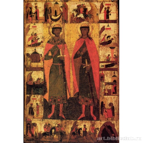 Святые Борис и Глеб с житием