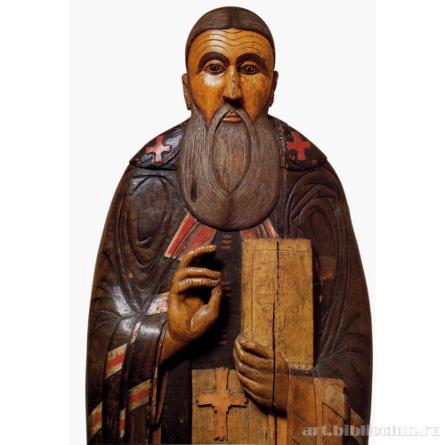 Святитель Иоанн, архиепископ Новгородский. Рельеф с крышки раки