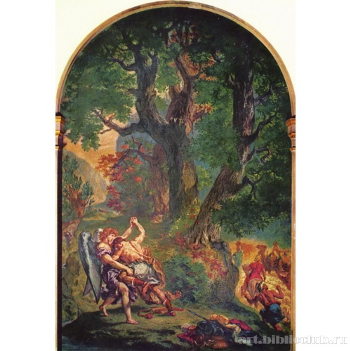 Борьба Иакова с ангелом, фрагмент. Роспись капеллы св. Ангела