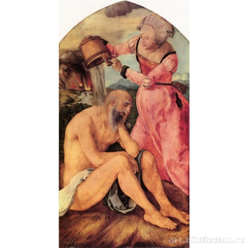 Иов, терпящий унижение от жены. Алтарь Ябаха