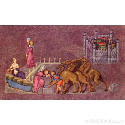 Ревекка и Елеазар. Венская Книга Бытия