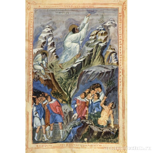 Обретение Моисеем скрижалей завета. Библия Патриса Леона