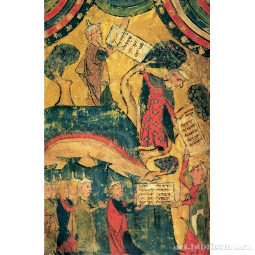 Регенсбургское Пятикнижие: вручение Моисею скрижалей Завета