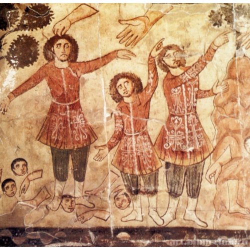 Синагога в Дура-Европос: видение Иезекииля (фрагмент живописной панели)