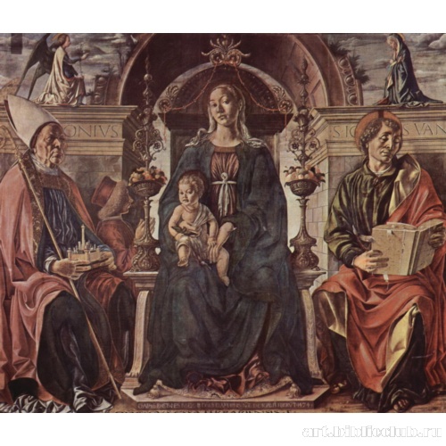 Мадонна на престоле, св. Петрониус и св. Иоанн Евангелист