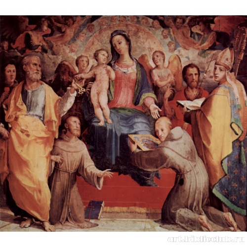 Алтарь в капелле св. Бернардина в Сиена, центральная часть: Мадонна на троне