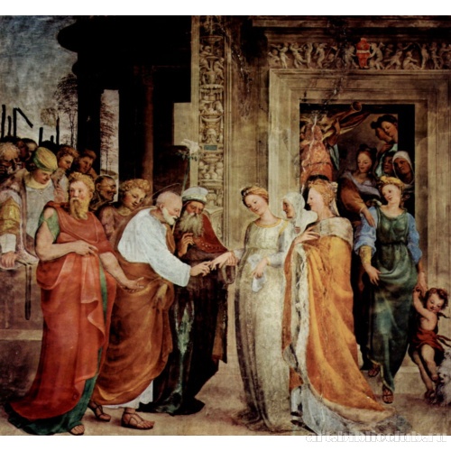 Фрески в капелле св. Бенединка в Сиене, сцена: Обручение Марии с Иосифом