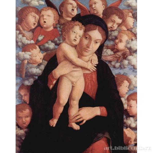 Мария с младенцем и ангелами, фрагмент
