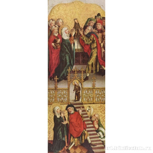 Алтарь Девы Марии, левая створка внутри: Введение в храм