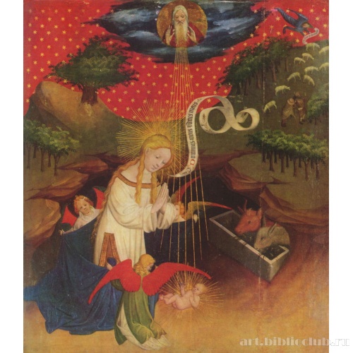 Алтарь св. Фомы, сцена: Поклонение младенцу через Марию