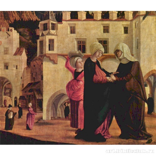 Алтарь Девы Марии, сцена: Встреча Марии и Елизаветы