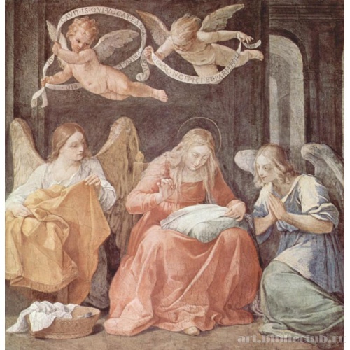 Шьющая Мария и ангел