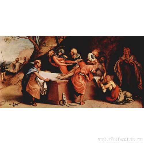 Алтарный полиптих Сан Бартоломео в Берагмо, пределла: Положение во гроб