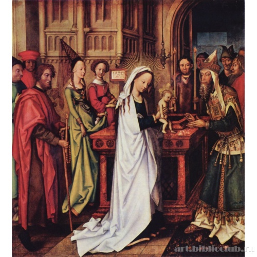 Доминиканский алтарь, левая створка внутрення сторона, внизу: Принесение в храм