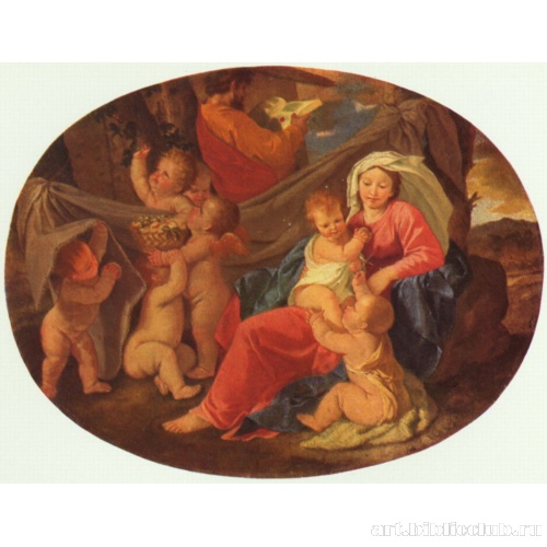 Святое семейство с ангелом, овал