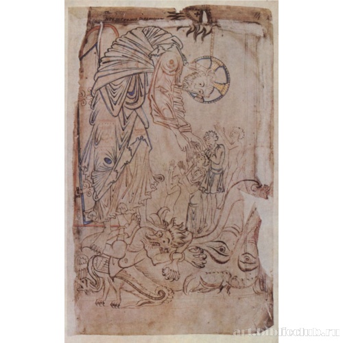 Псалтырь Коттона, сцена: Христос в преисподней