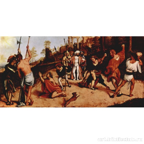 Алтарный полиптих Сан Бартоломео в Берагмо, пределла: Мученичество св. Стефана