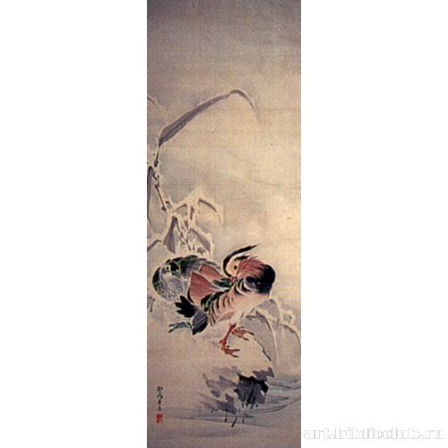 Утки-мандаринки в снегу