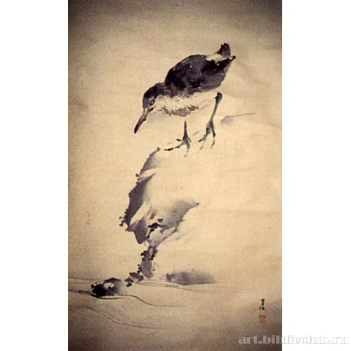 Водяная птица на утесе (деталь)