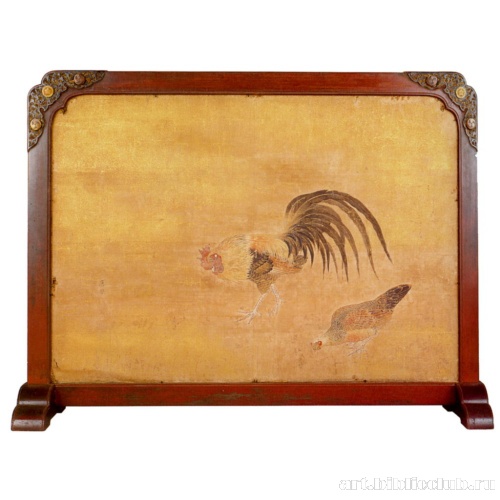 Ширма с изображением петуха и курицы