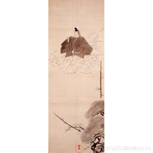 Обожествленный Сугавара-но-Митидзанэ с деревом сосны и сливы