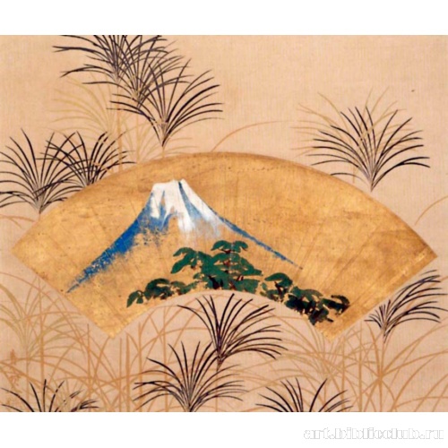 Гора Фудзи на фоне зарослей мисканта