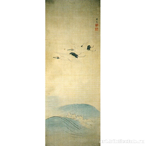 Журавли, летящие над морем