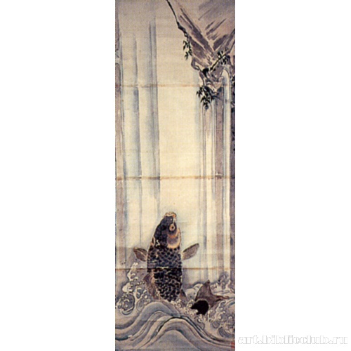 Карп, поднимающийся вверх по водопаду