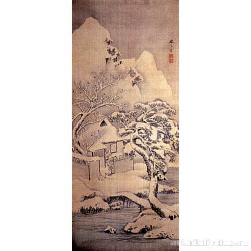 Зимний пейзаж с хижиной