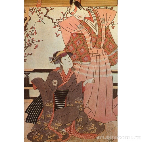 Итикава Яодзо III и Иваи Хансиро IV в лирической сцене