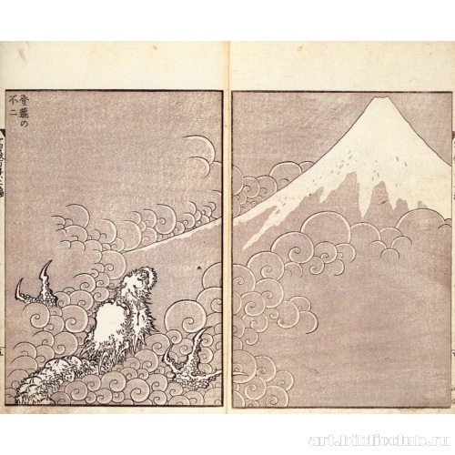 Иллюстрация из книги «100 видов Фудзи»