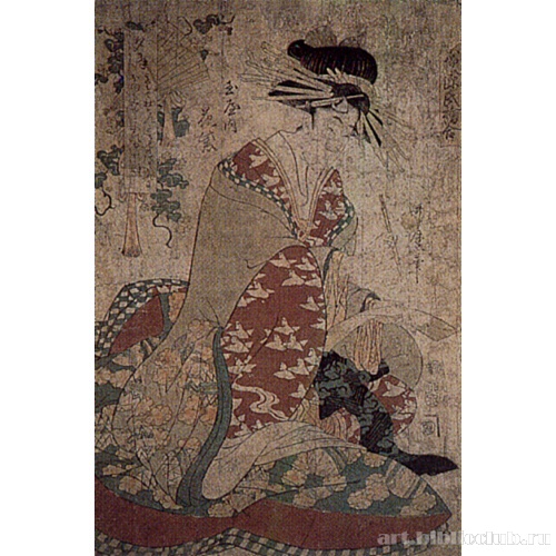 Ханамурасаки/Югао из дома Тамая (серия «Состязания в искусстве живописи Гэндзи» ?)