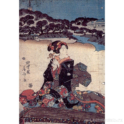 Молодая женщина с кото