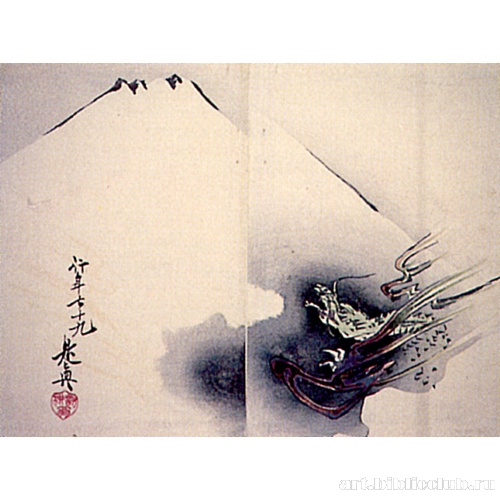 Дракон, взбирающийся на гору Фудзи