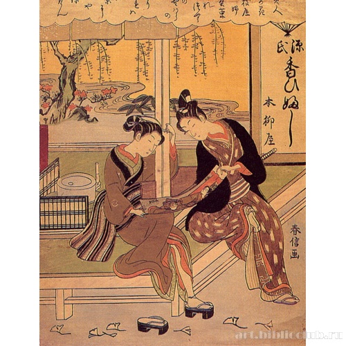 Продавщица зубочисток, сравненная с фиалкой. Серия: «Красавицы и цветы»