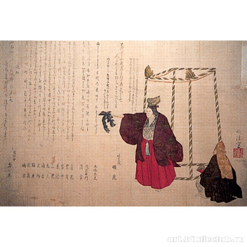 Сцена из пьесы Но «Мива»