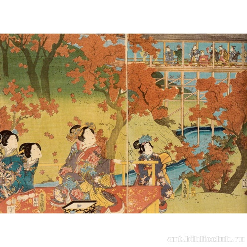 Любование осенними листьями кленов с «Моста, достигающего Неба»