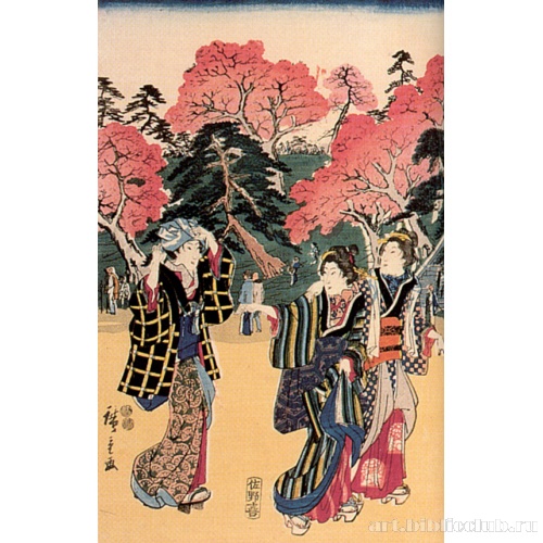 Любование цветением сливы в парке Уэно в восточной столице