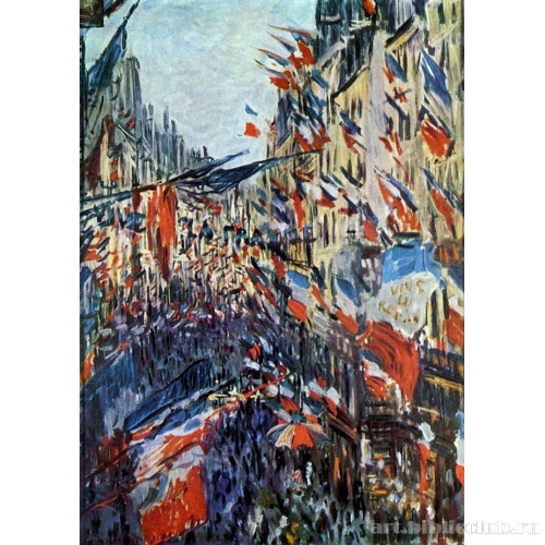 Улица Монторжей, украшенная флагами