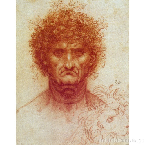 Старик с венком плюща и головой льва