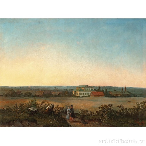 Вид в окрестностях Москвы с усадьбой