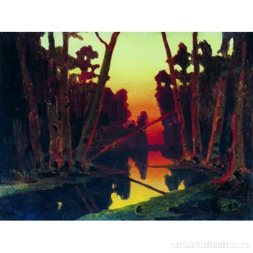 Закат в лесу