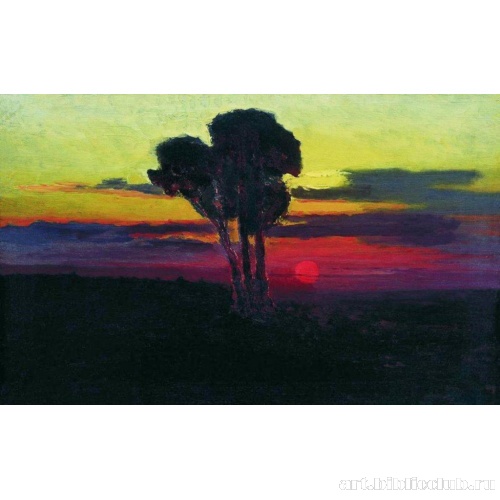 Закат с деревьями