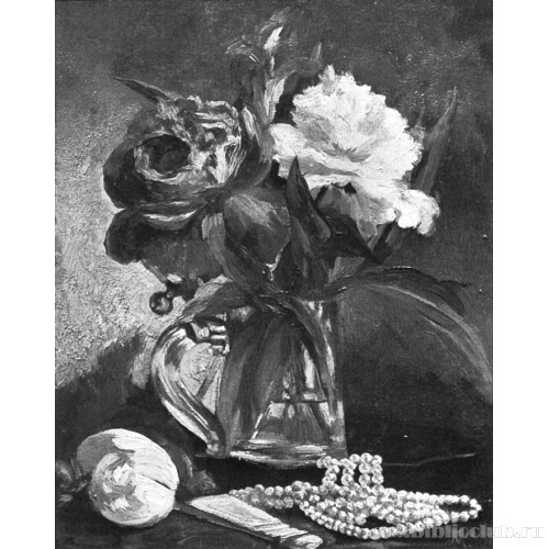 Пионы в пивной кружке и жемчужное ожерелье