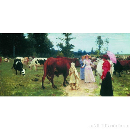 Барышни среди стада коров