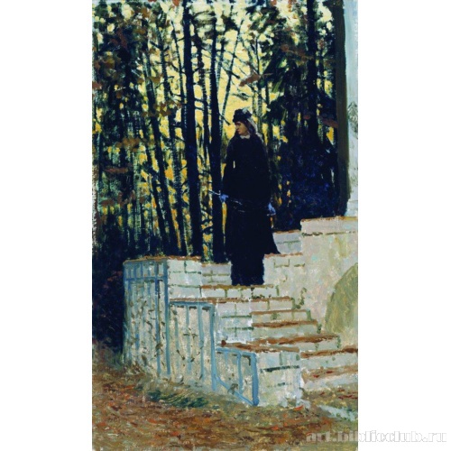 Женская фигура на фоне пейзажа