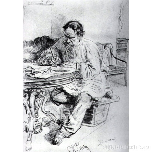 Л. Н. Толстой за работой в Ясной Поляне