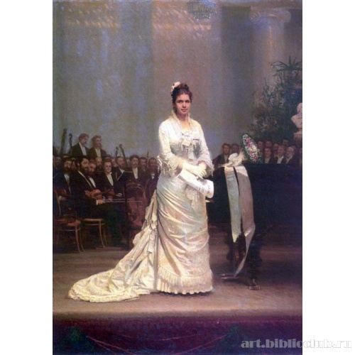 Портрет певицы Елизаветы Андреевны Лавровской, на эстраде в Дворянском собрании