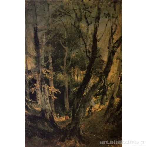 Буковый лес с сидящими цыганами