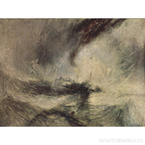 Снежная буря, пароход перед входом в гавань